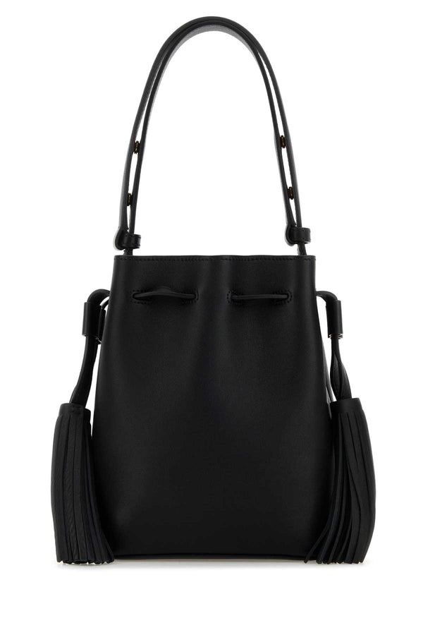 Valentino Garavani Exterior: 100% Leather; Lining: 100% Suede; Finishing: Golden metal shoulder bag in black