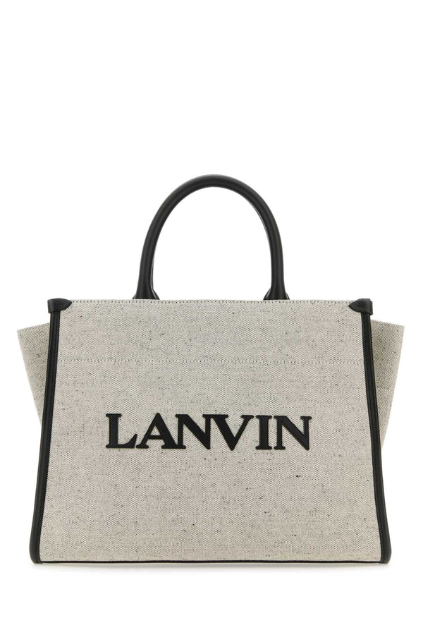 Lanvin Exterior: 100% Cotton tote bag in beige