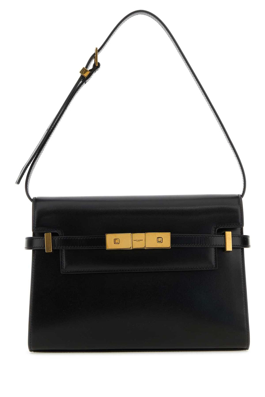 Saint Laurent Exterior: 100% Leather top handle bag in black