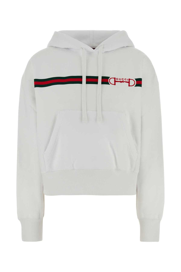 White Cotton Sweatshirt Whitemix Exterior: Felpe