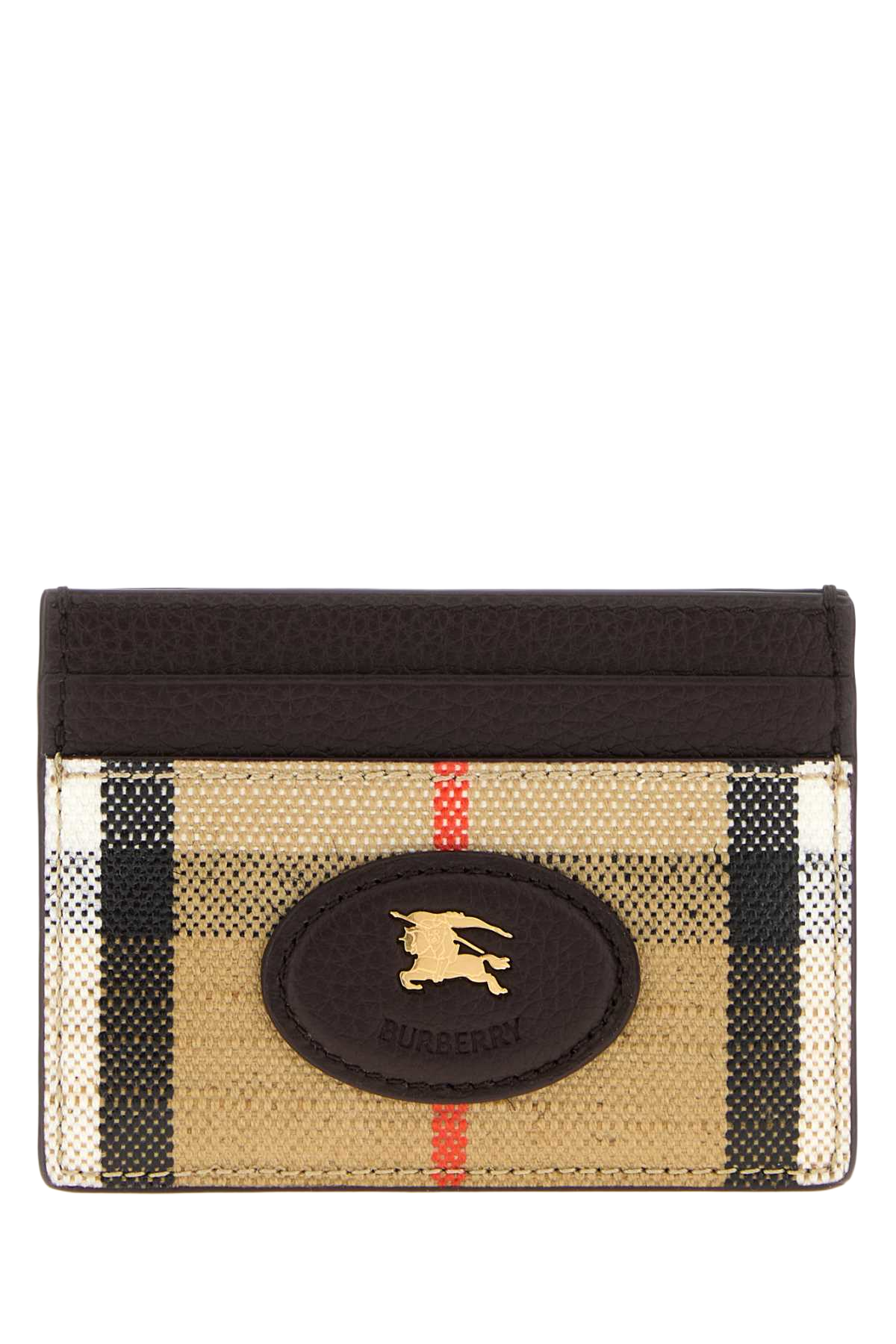 Printed Canvas Card Holder Sandipcheck Cotton Viscose Linen Portafogli