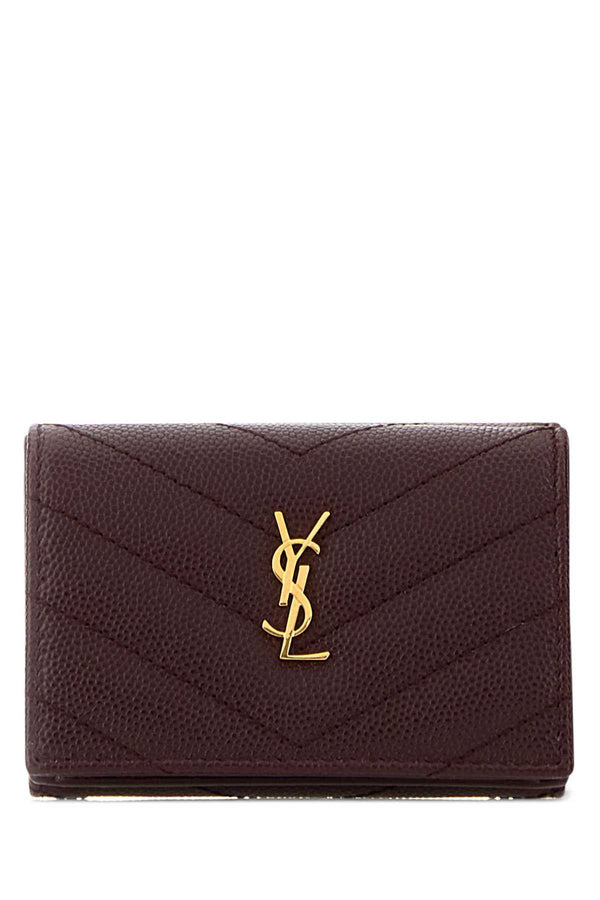 Saint Laurent Exterior: 100% Leather wallet in purple