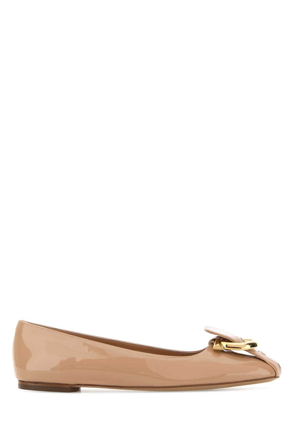 Ferragamo Exterior: 100% Leather ballet flat in beige