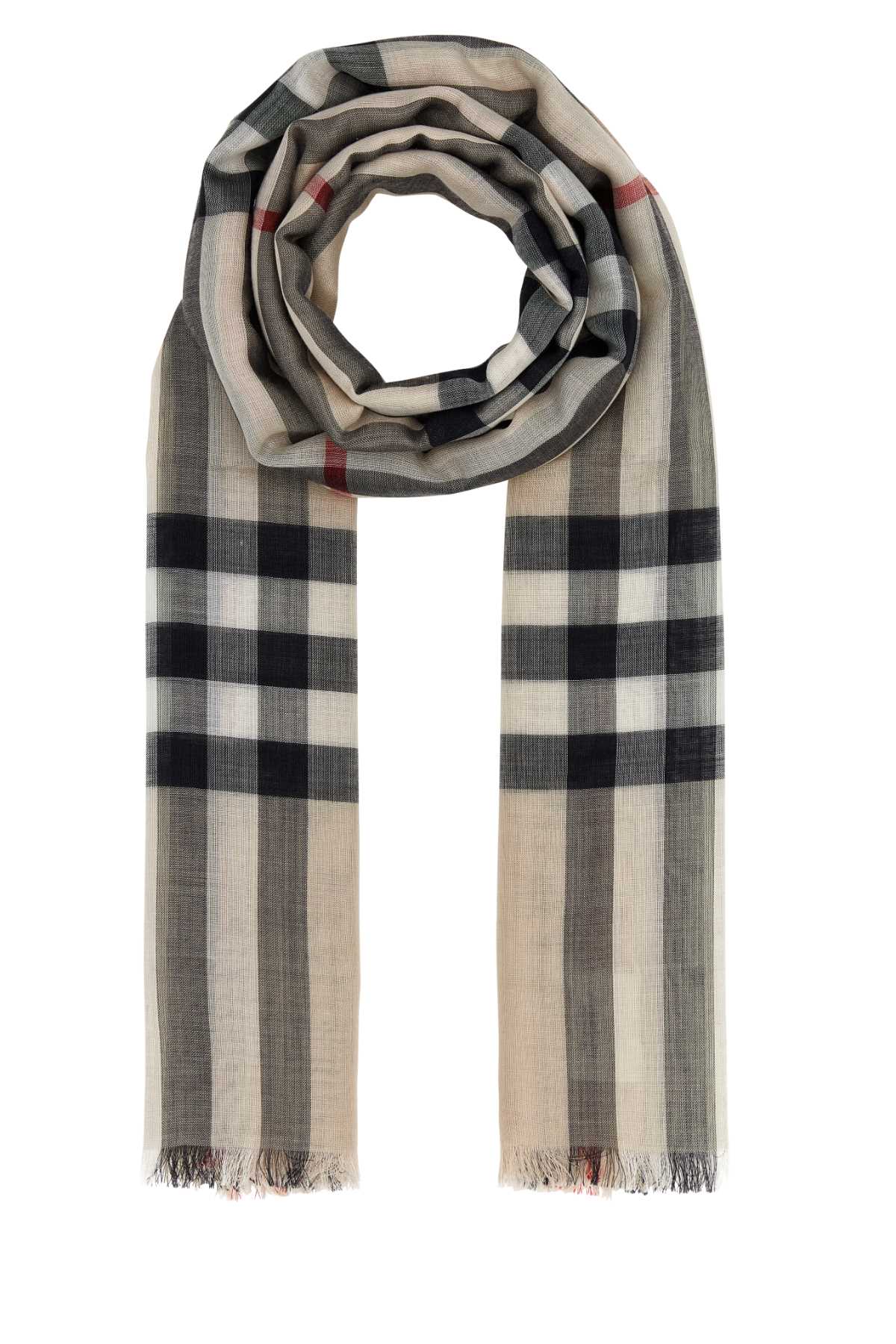 Stonecheck Wool Mulberry Silk Sciarpe E Foulard