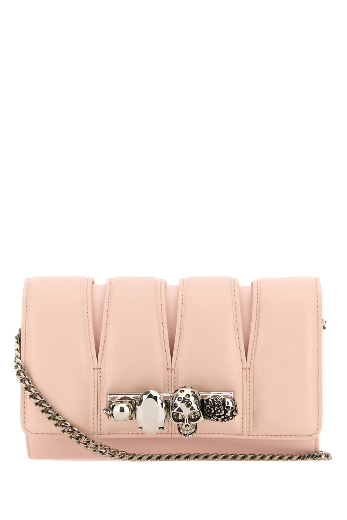 Pink Leather The Slash Clutch Clay