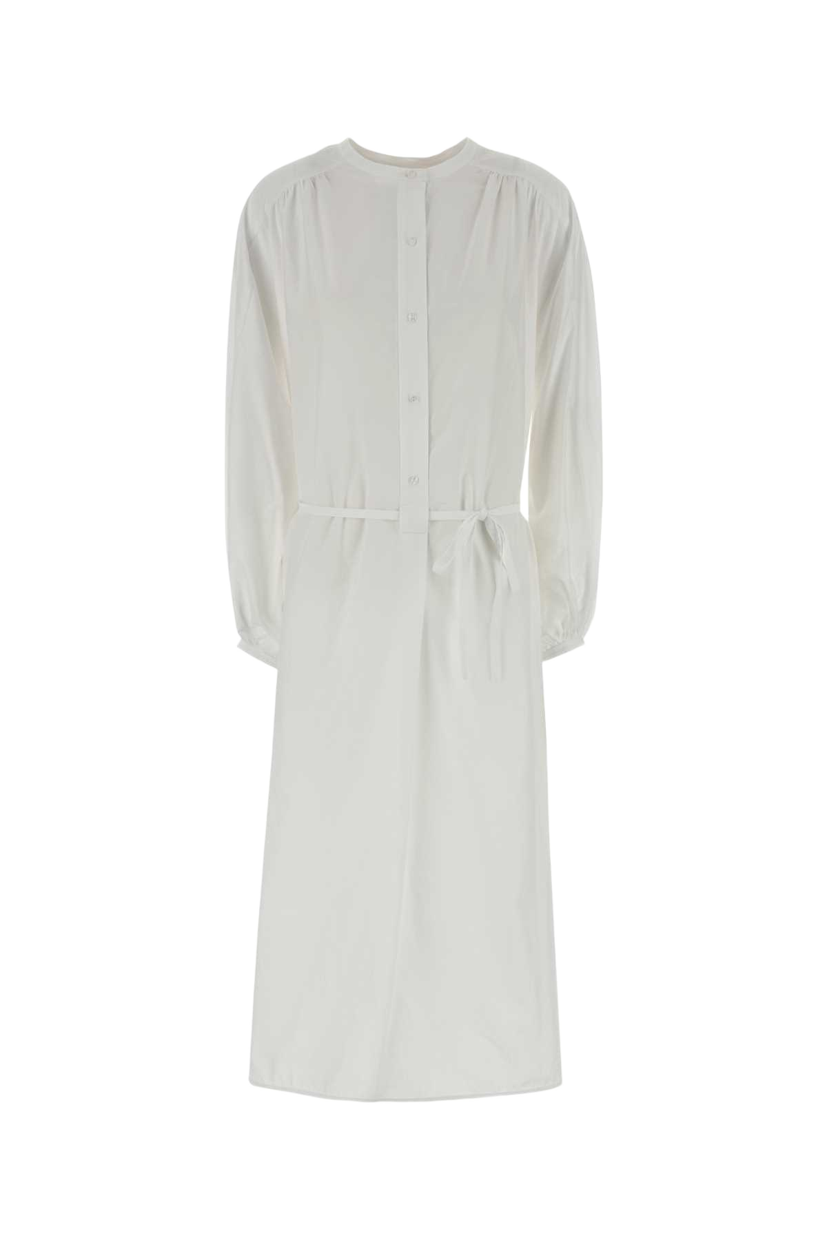 White Poplin Vitti Shirt Dress Exterior: Cotton Abiti