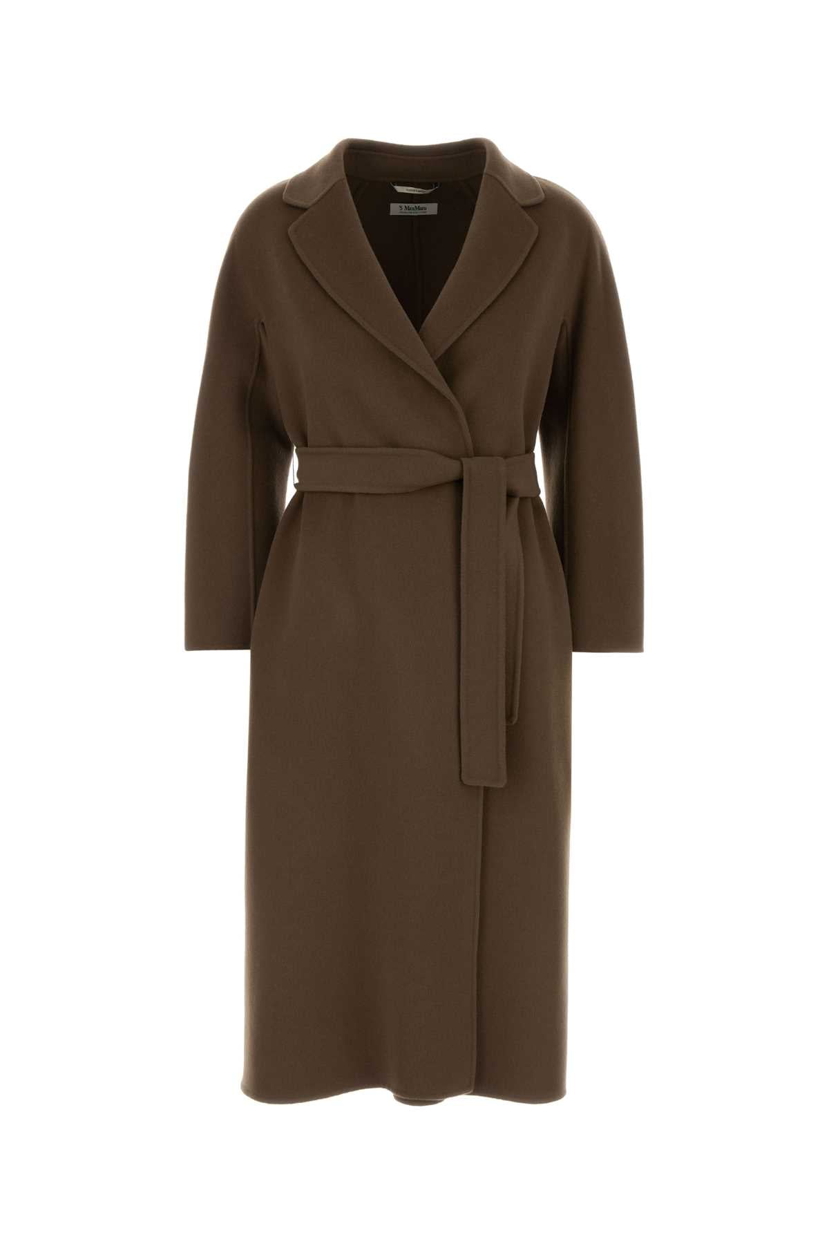 S Maxmara Exterior: 100% Virgin wool coat in brown