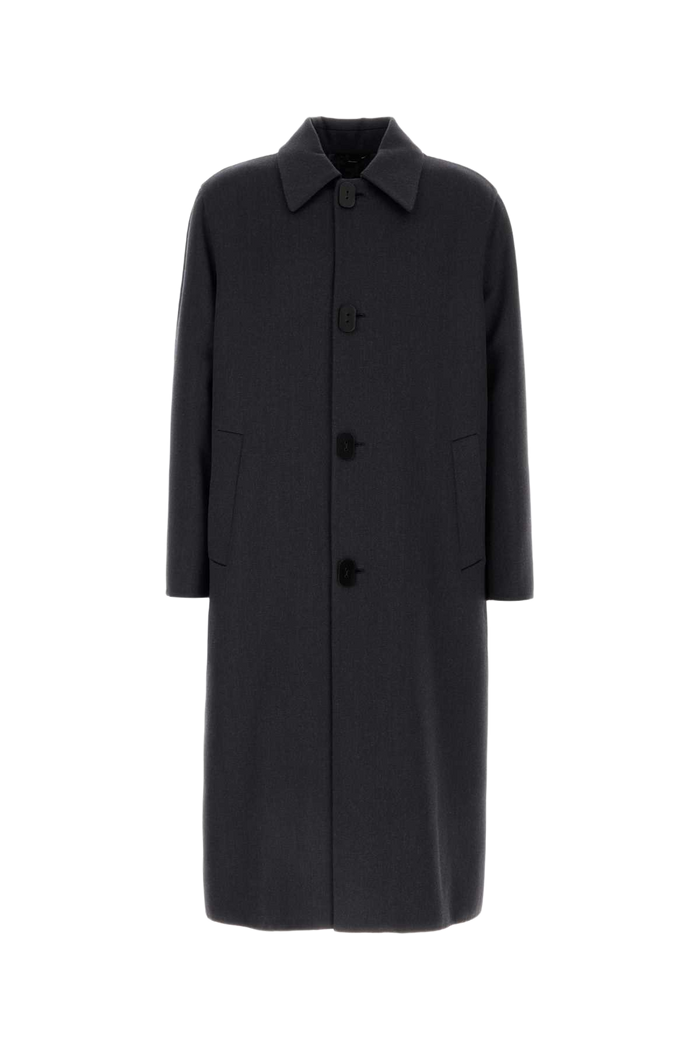 Charcoal Wool Blend Coat Indaco Cappotti