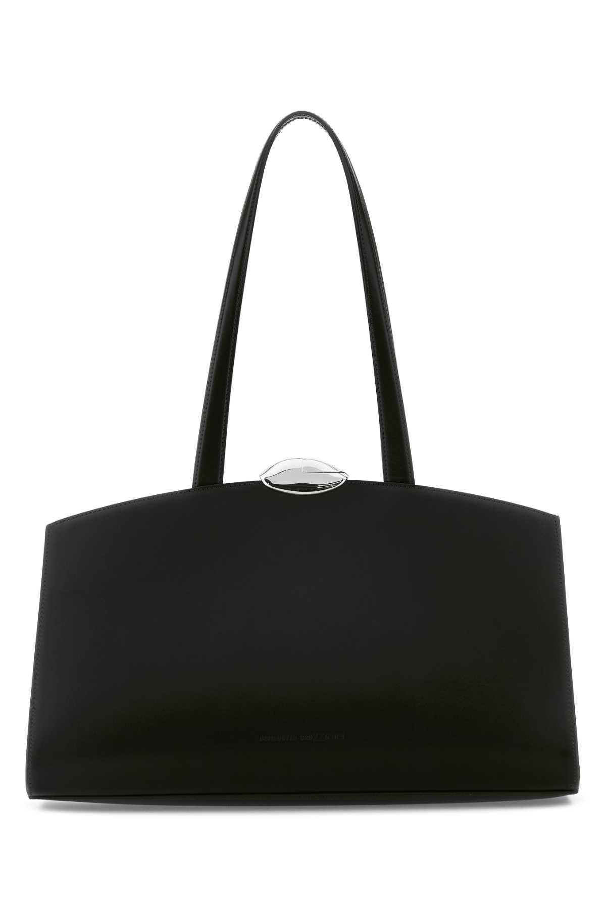 Black Leather Serena Shopping Bag Nightly Borse A Mano