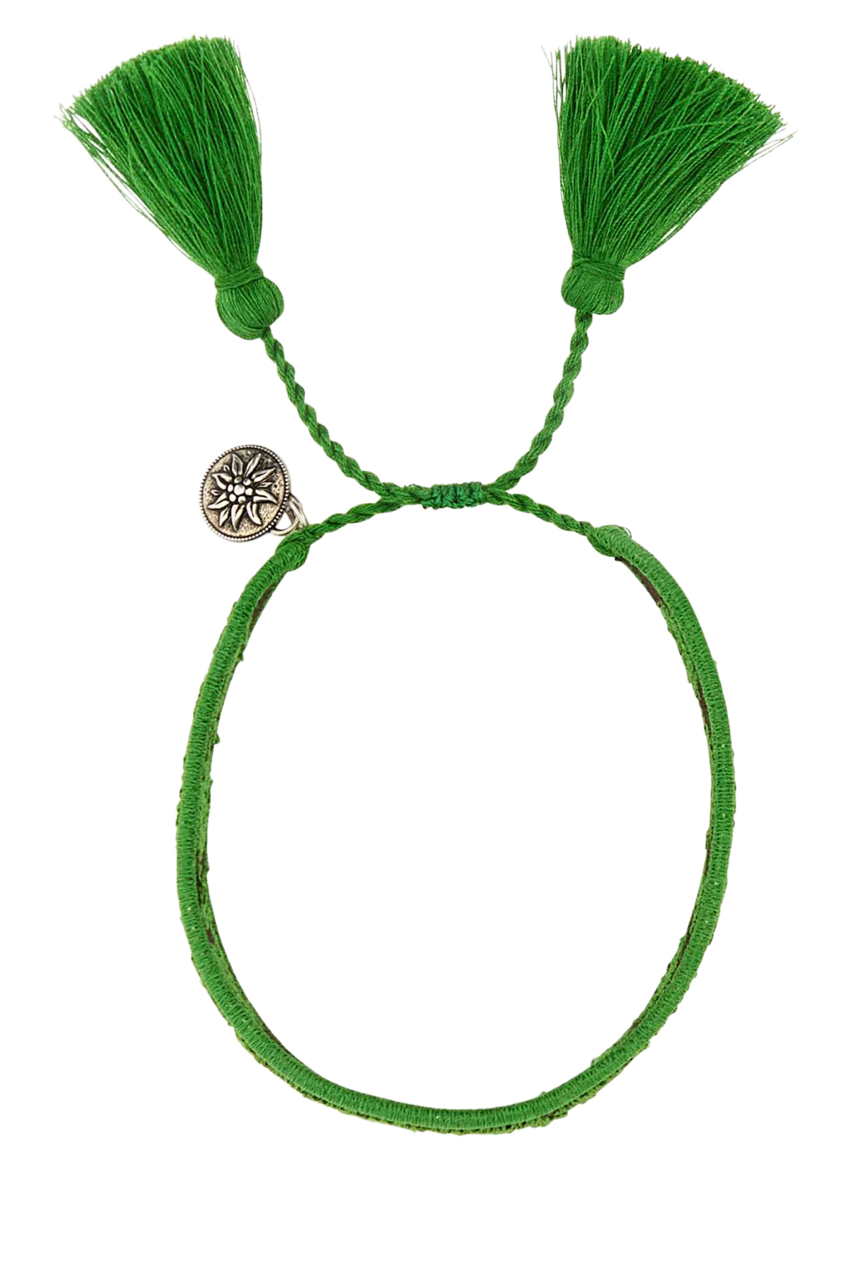 Two-Tone Suede And Fabric Bracelet Verde Vitello Bracciali
