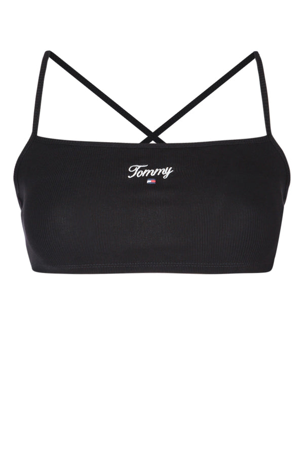 Tommy Hilfiger Jeans Cotton / in-conversion (95%) tank top in black