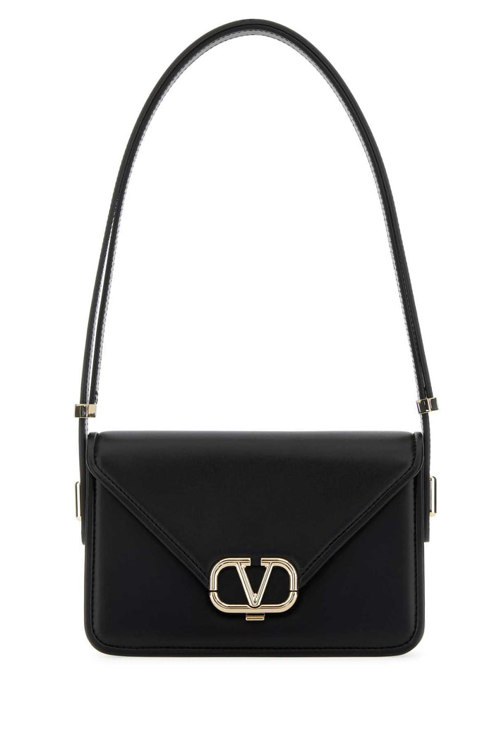 Black Leather Vlogo Crossbody Bag Nero Borse A Tracolla