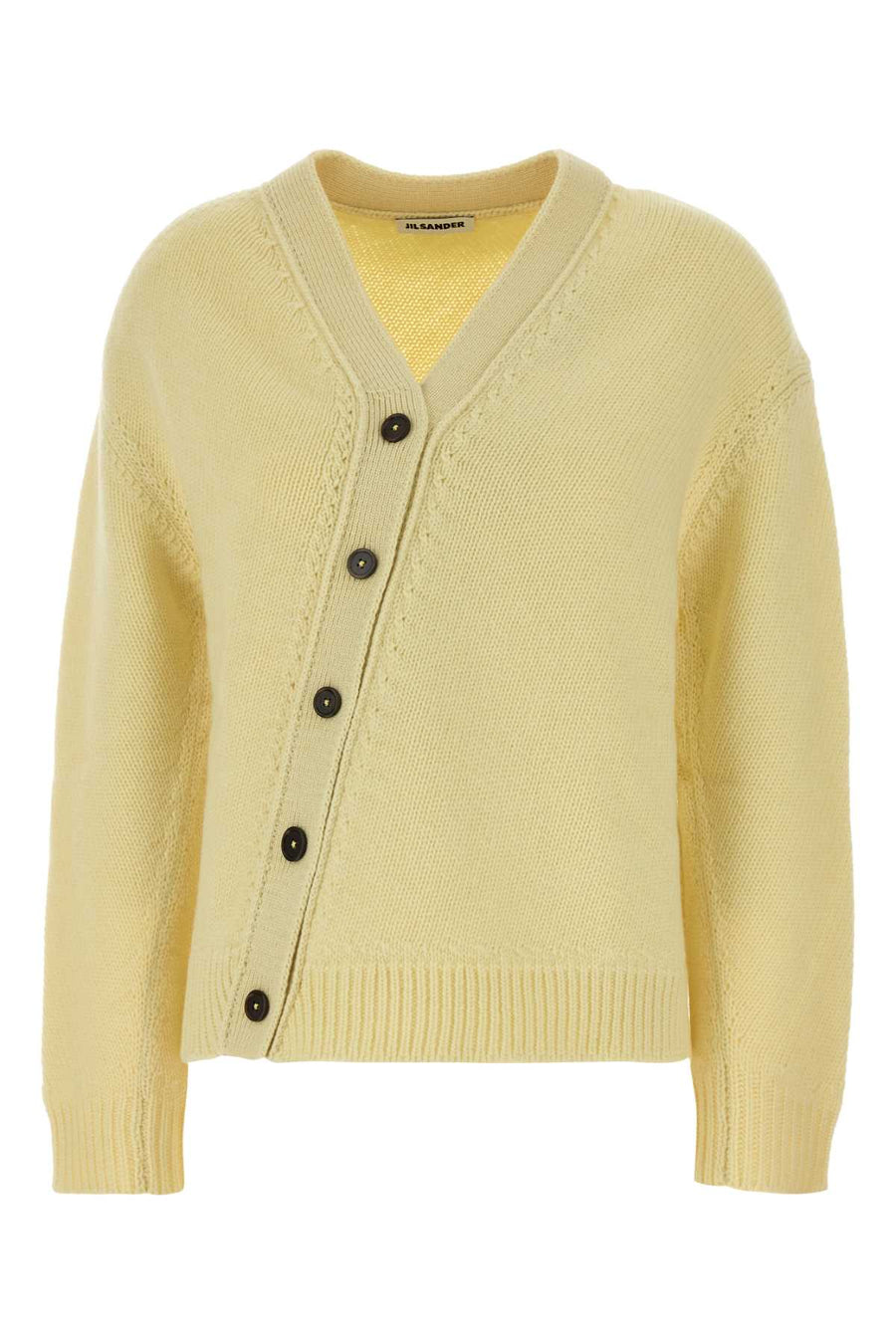 Jil Sander 70% Wool 30% Cashmere cardigan in yellow