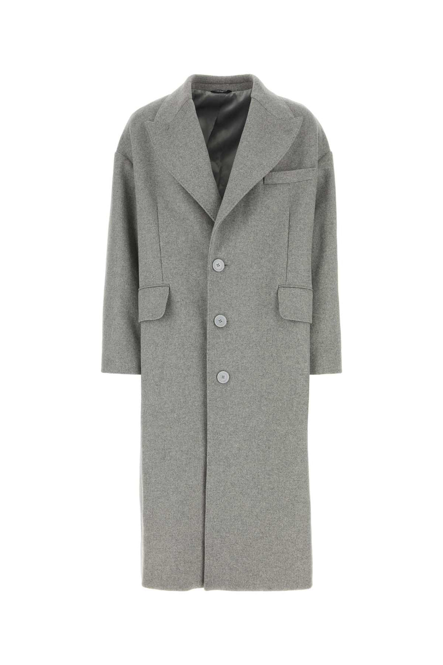 Dolce & Gabbana Exterior: 75% Wool 23% Nylon 2% Other fibers; Lining: 100% Viscose coat in gray