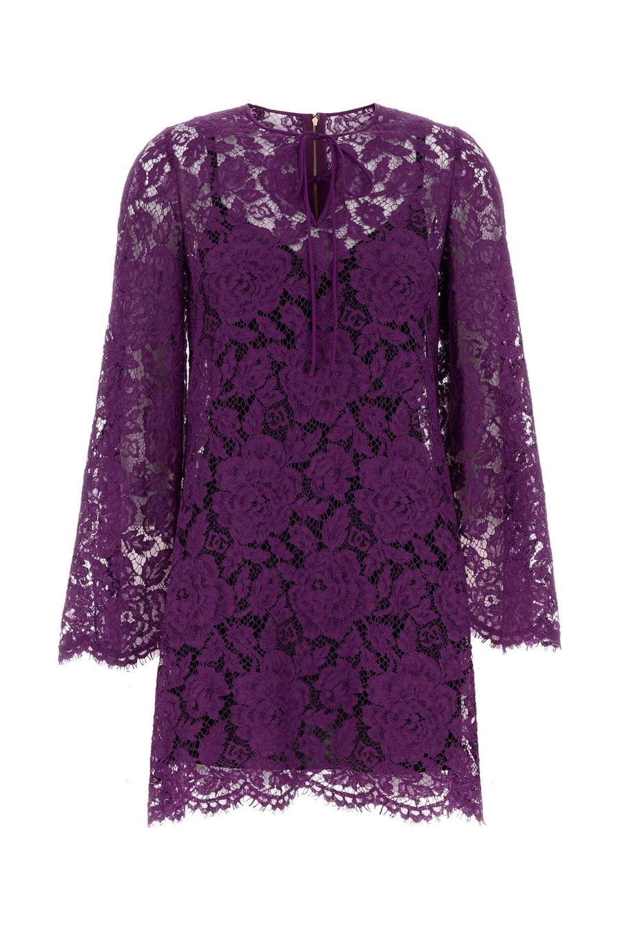 Dolce & Gabbana Pizzo Exterior: 35% Viscose 33% Cotton 22% Nylon 10% Silk Lining: 91% Silk 9% Elastane dress in purple