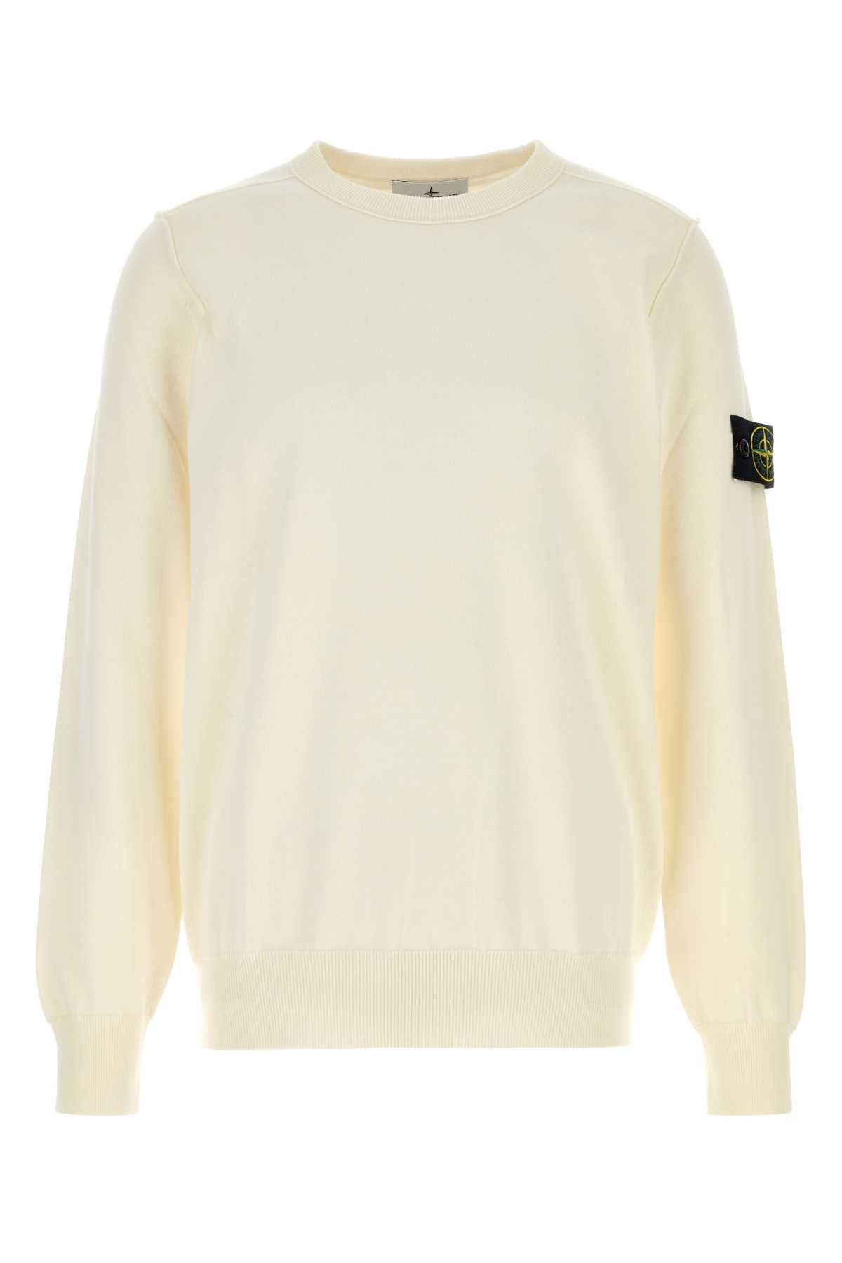 Ivory Cotton Sweater Capo: Cotone Maglieria