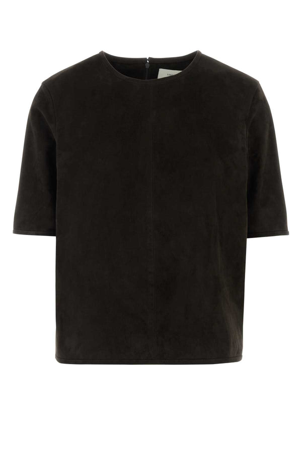 Loulou De Saison Suede Exterior: 100% Lamb Suede; Lining: 100% Viscose t-shirt in brown