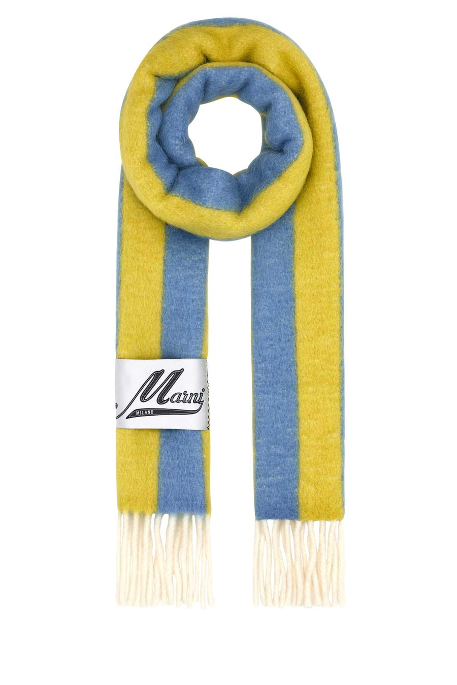 Marni 46% Wool 20% Nylon 17% Mohair 17% Alpaca scarf in yellow