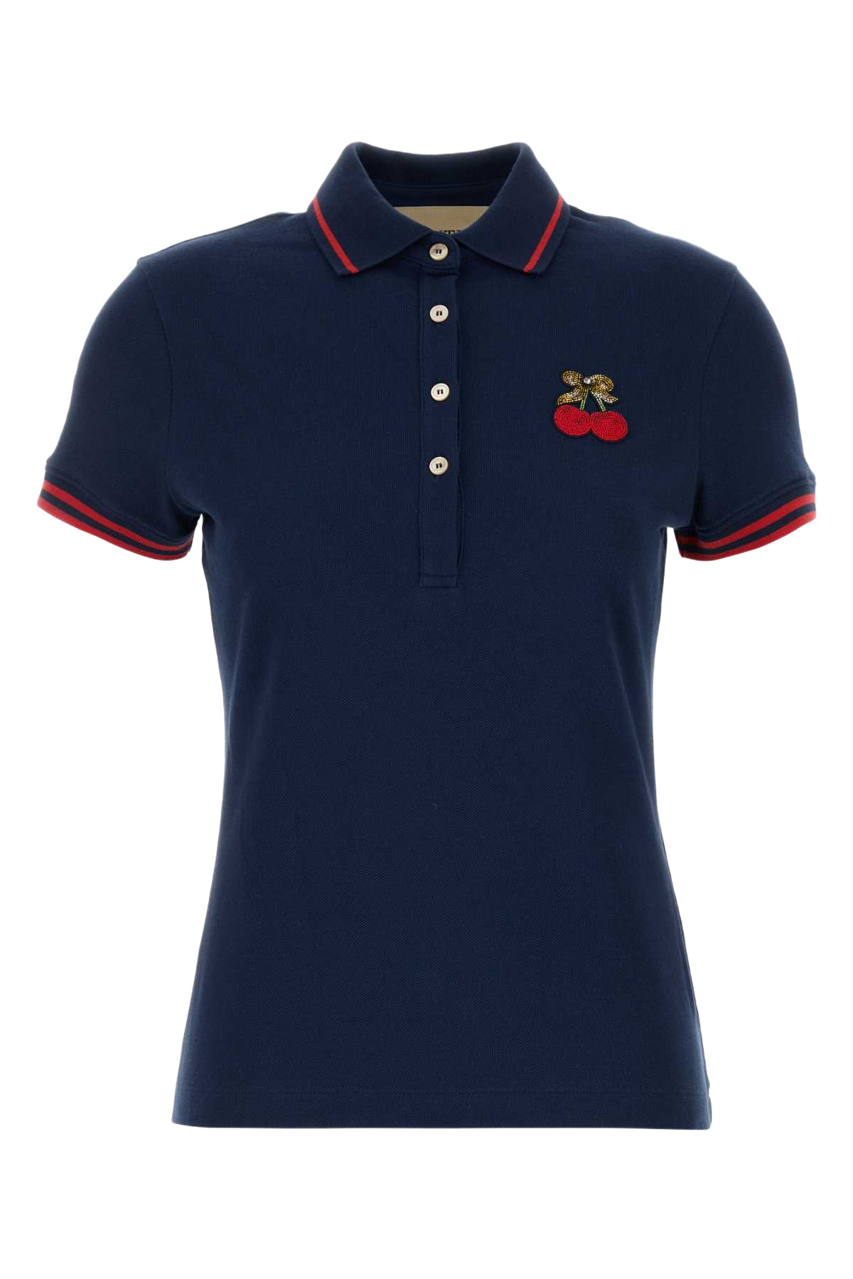 Blue Poplin Polo Shirt Indaco Exterior: Cotton