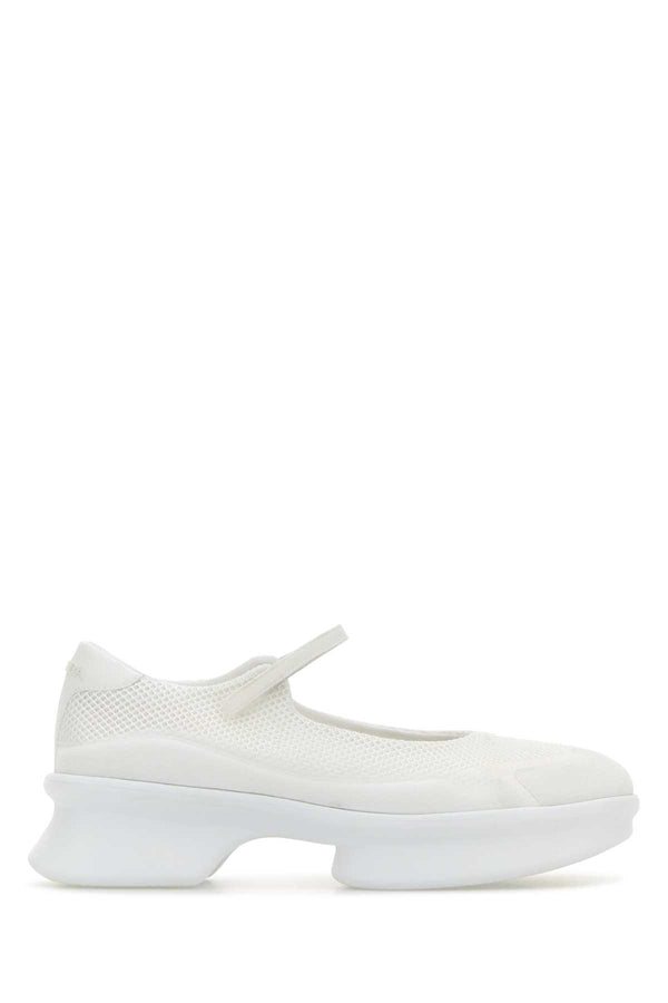 Prada Exterior: 100% Fabric; Interior: 100% Leather ballet flat in white