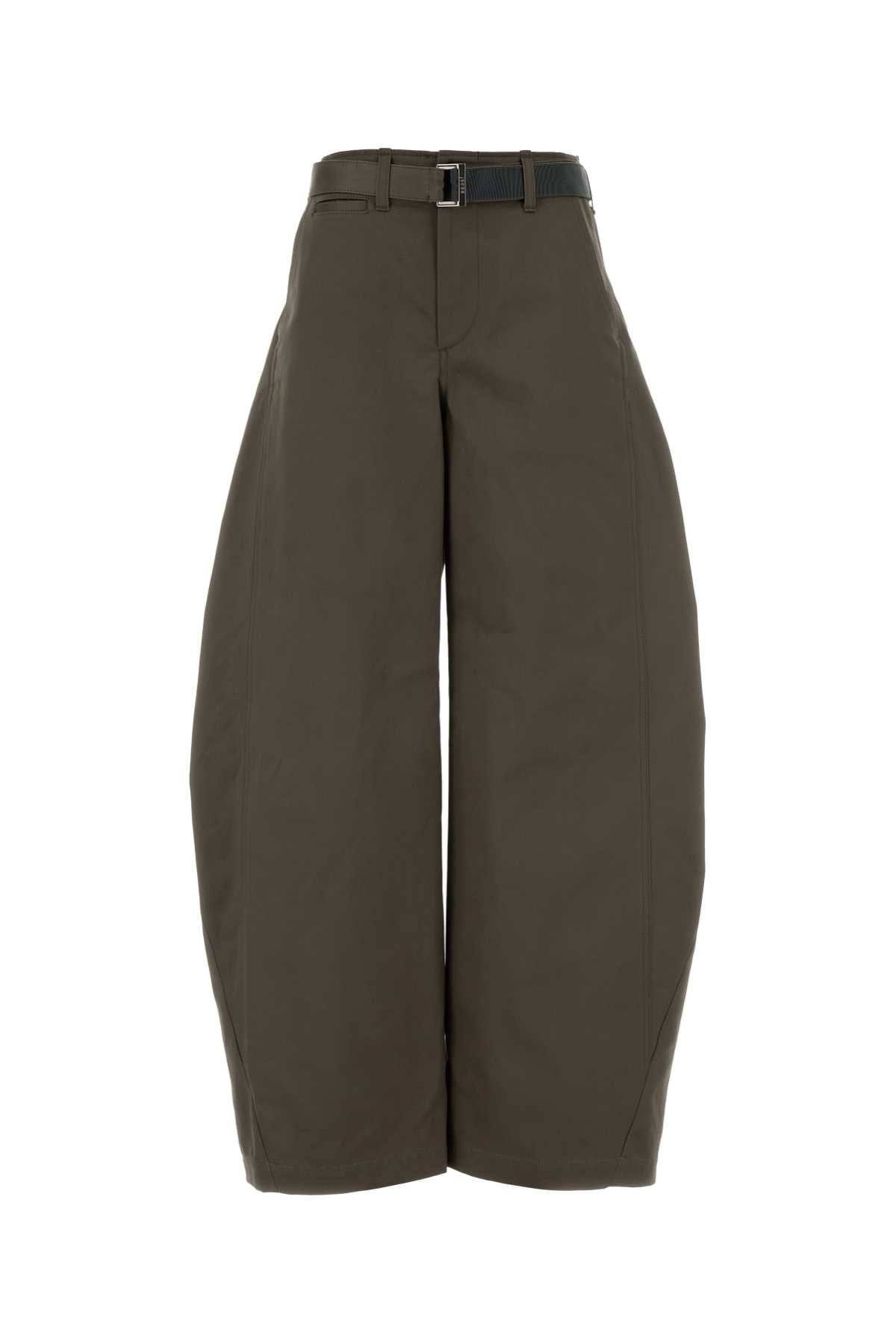 Mud Cotton Wide-Leg Pant Beige Pantaloni