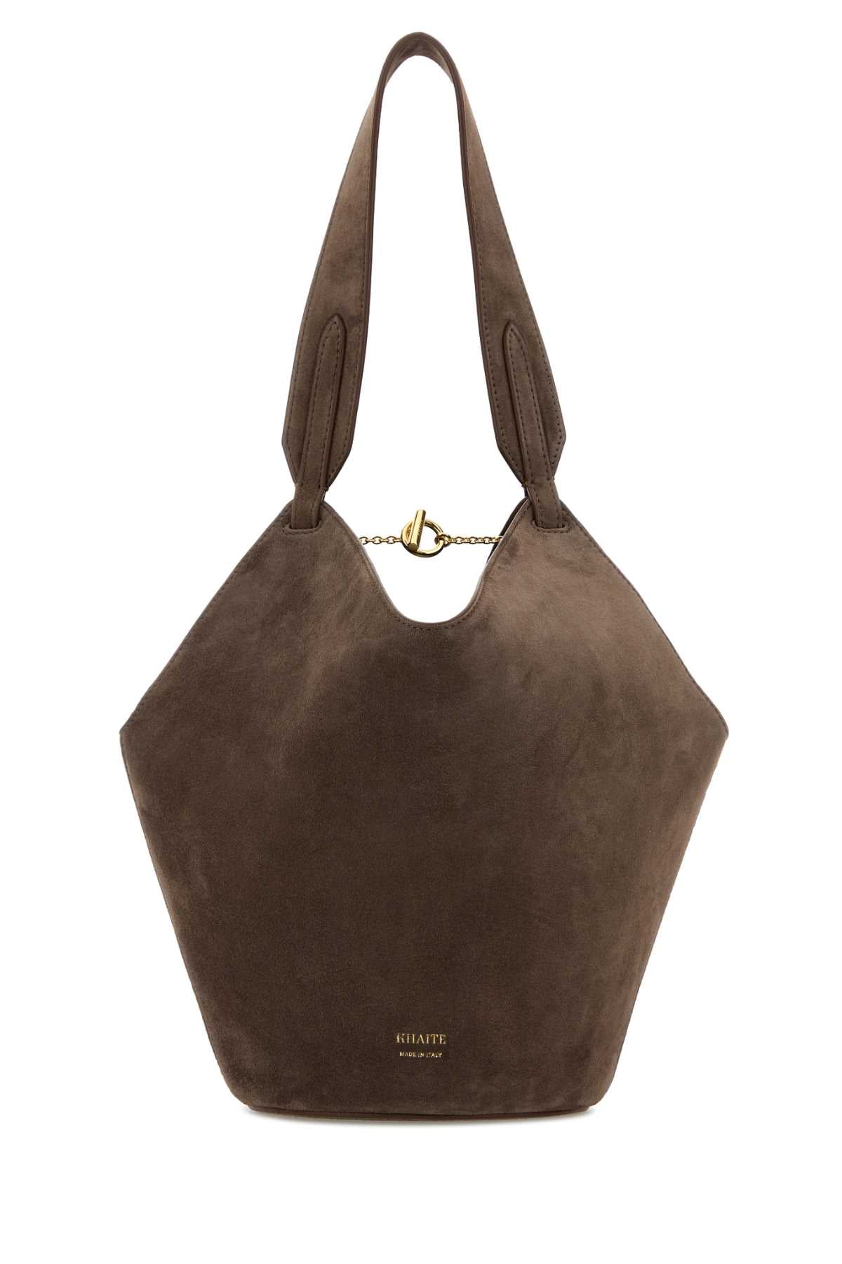 Mud Suede Mini Lotus Shoulder Bag Cedar Baby Calfskin Borse A Mano