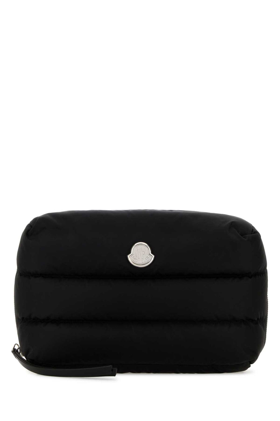 Moncler Beauty Exterior: 100% Fabric; Lining: 100% Fabric; Finishing: Silver metal travel wallet in black