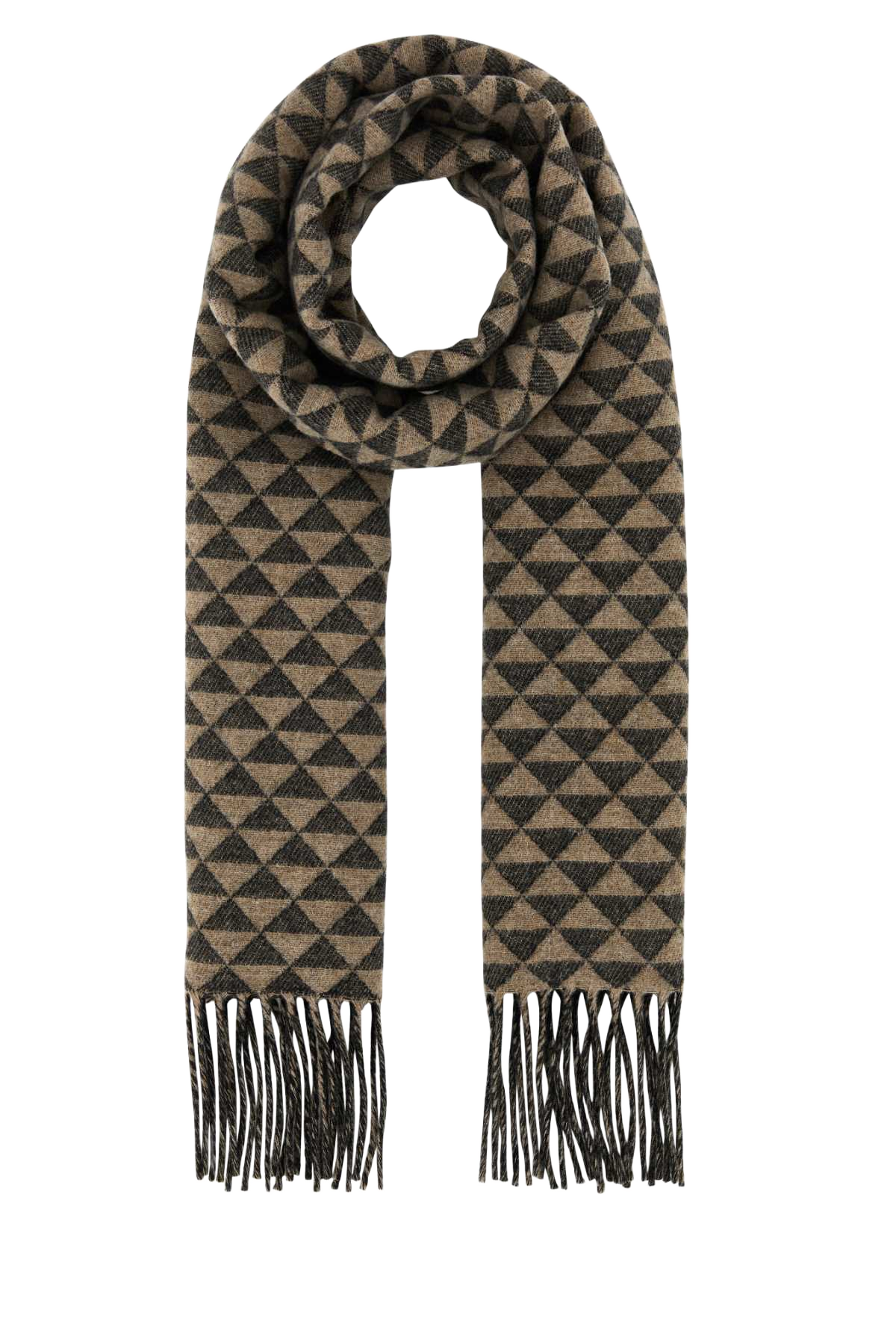 Embroidered Wool Blend Scarf Antracitenoisette Wows Sciarpe E Foulard