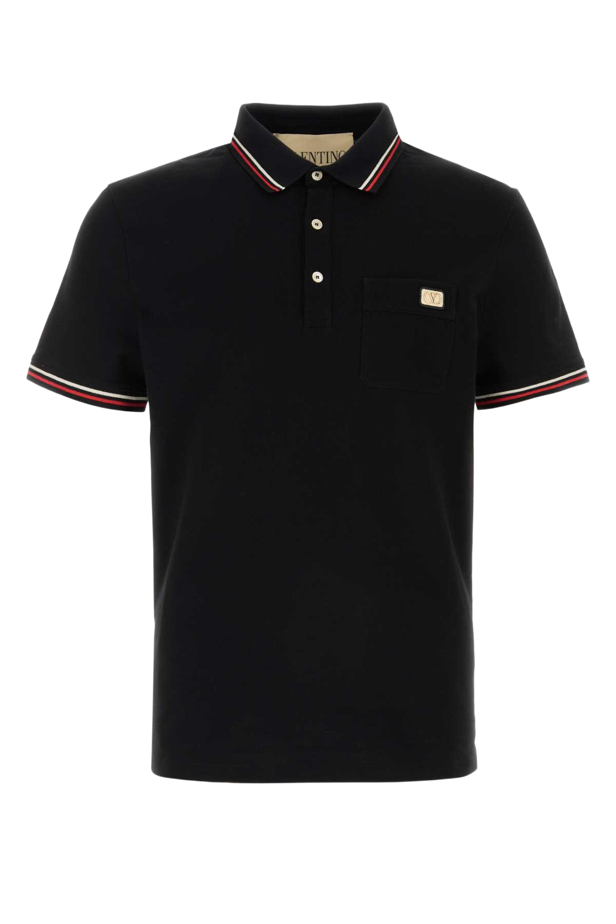 Black Cotton Polo Shirt Nero
