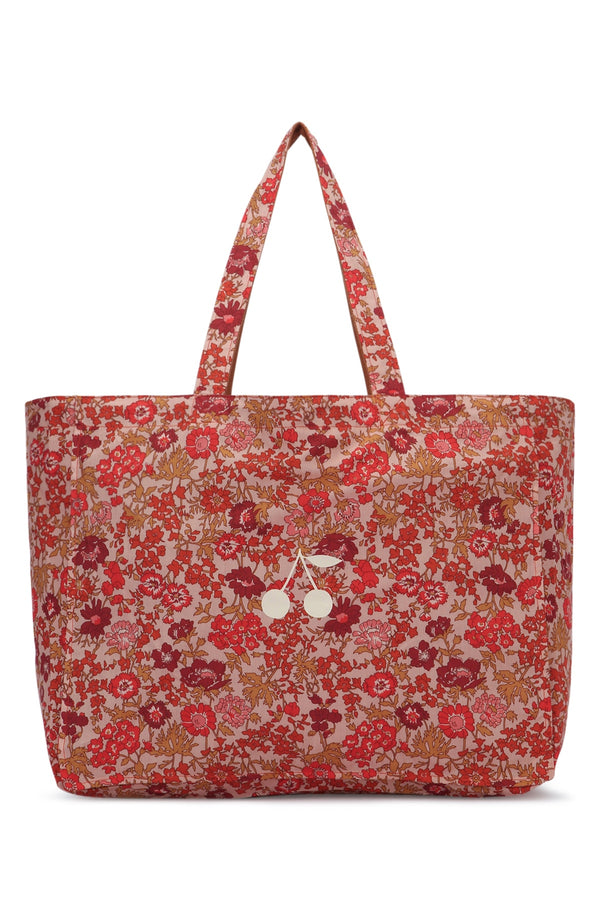 Bonpoint Cabas 100% cotton tote bag in red