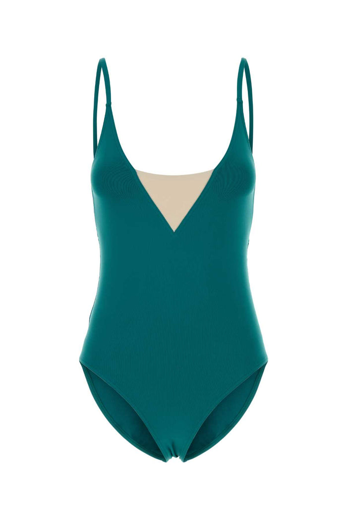 Teal Green Stretch Nylon Entrevue Swimsuit Persane/percale Exterior: Elastane Costumi Da Bagno