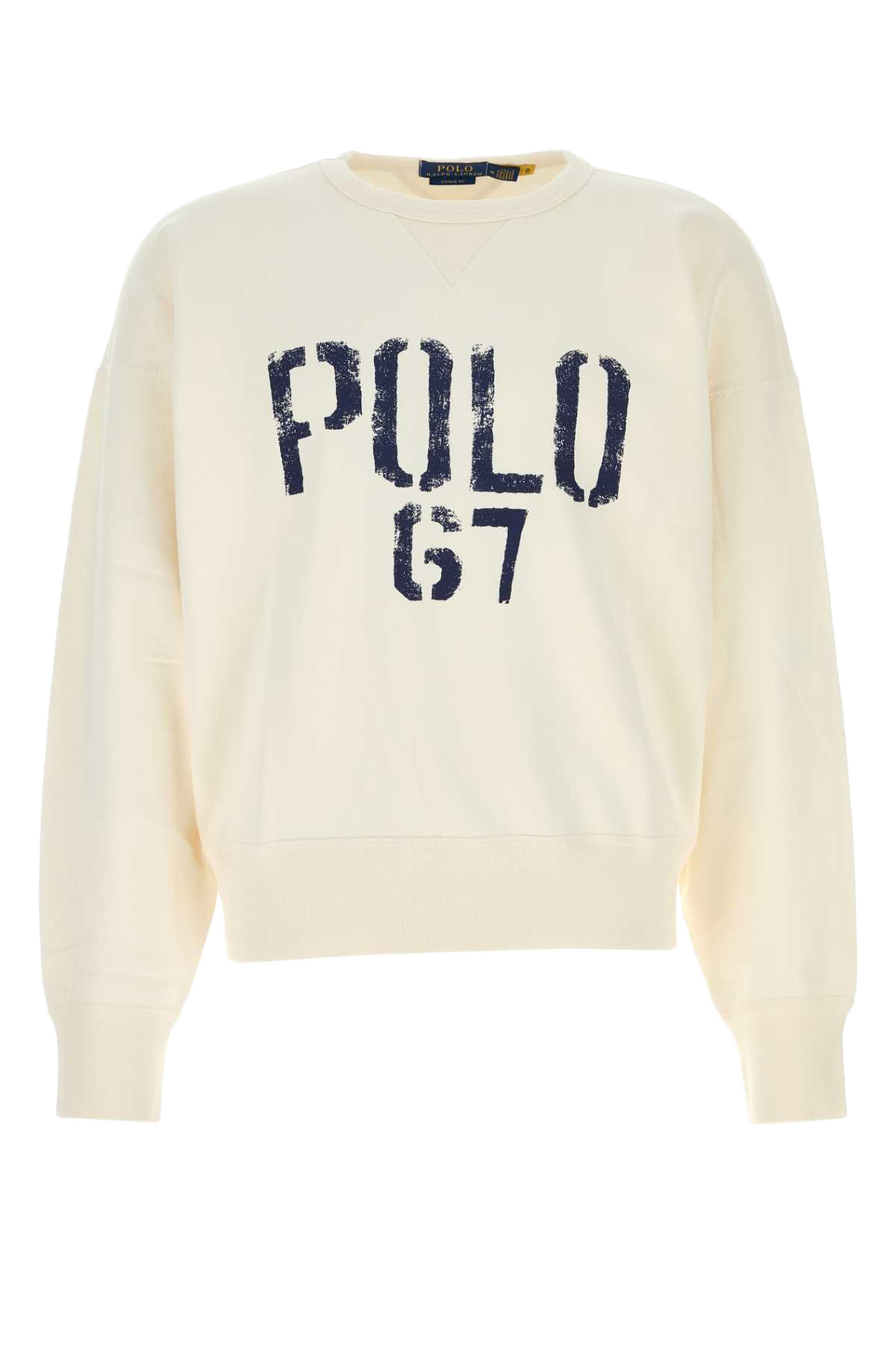 White Cotton Blend Sweatshirt Nevis Exterior: Polyester Felpe
