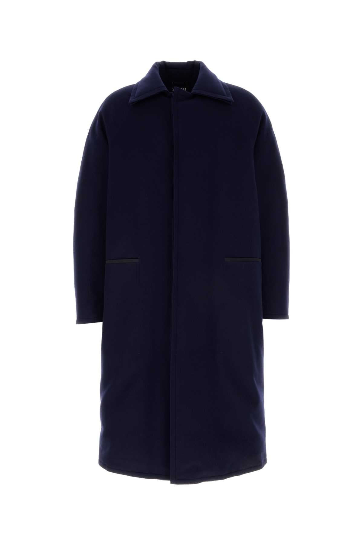 Navy Blue Wool Coat P08r Cappotti
