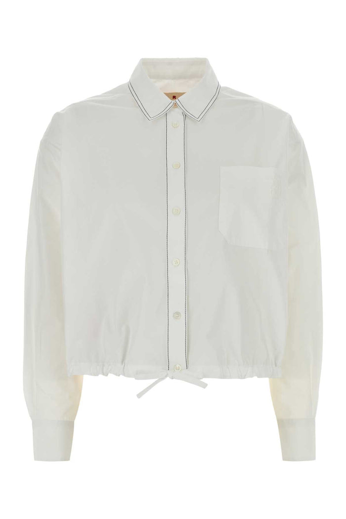 White Poplin Oversize Shirt Lily Primary Fabric: Cotton Woven Camicie