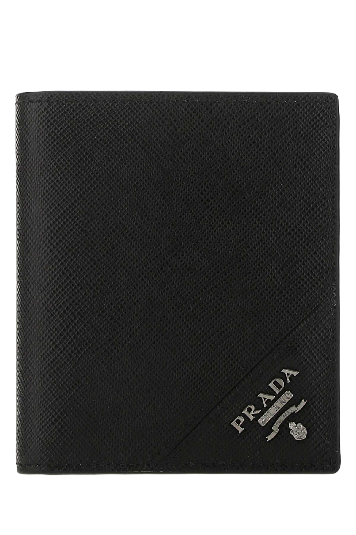 Black Leather Wallet F0002 Vitello Portafogli