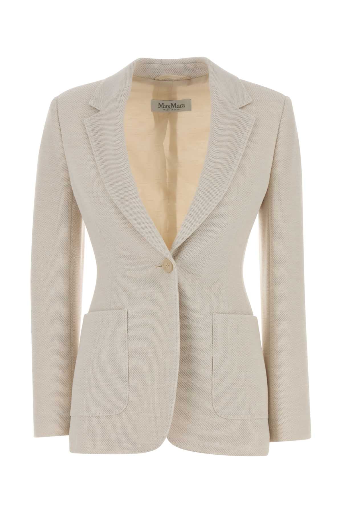 Sand Jersey Utilita Blazer Avorio Exterior: Virgin Wool Giacche E Gilet