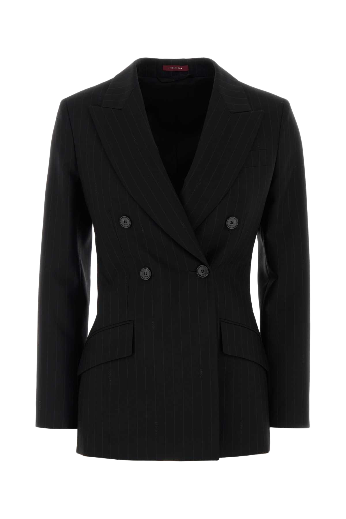 Embroidered Wool Blazer Black T Wooldomestic Buffalo Giacche E Gilet