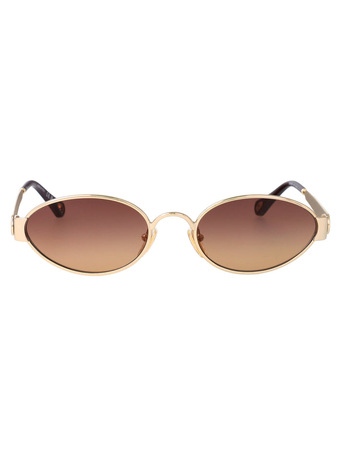Ch0355s Gold-gold-brown Metal Sunglasses