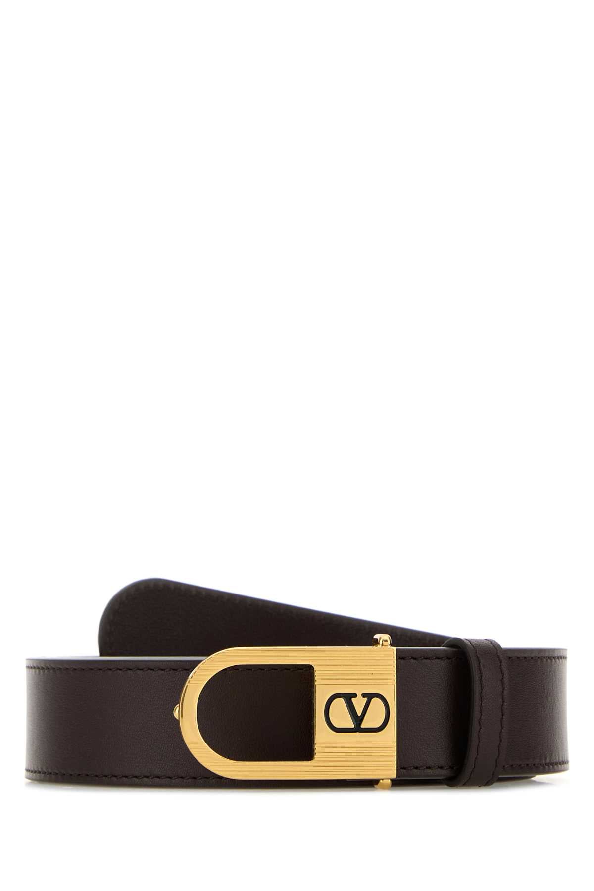 Chocolate Leather Vlogo Signature Belt Oakbrownnero Cinture