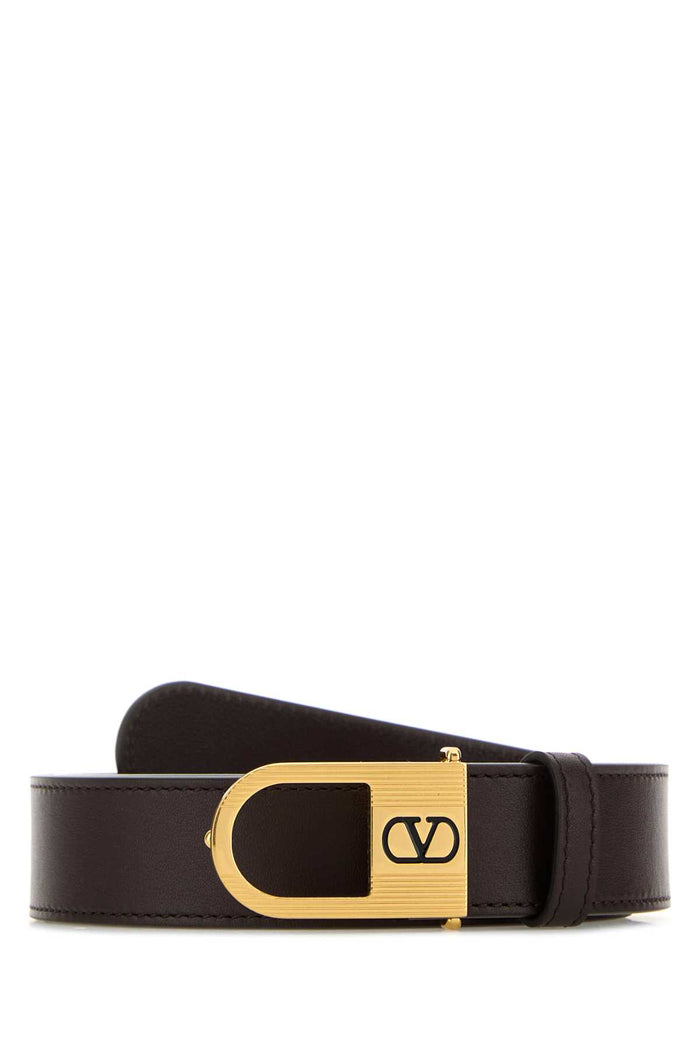 Chocolate Leather Vlogo Signature Belt Oakbrownnero Cinture