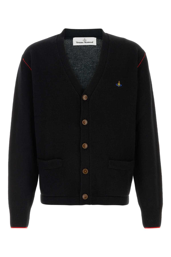 Vivienne Westwood Cardigan 90% Merino wool cardigan in black
