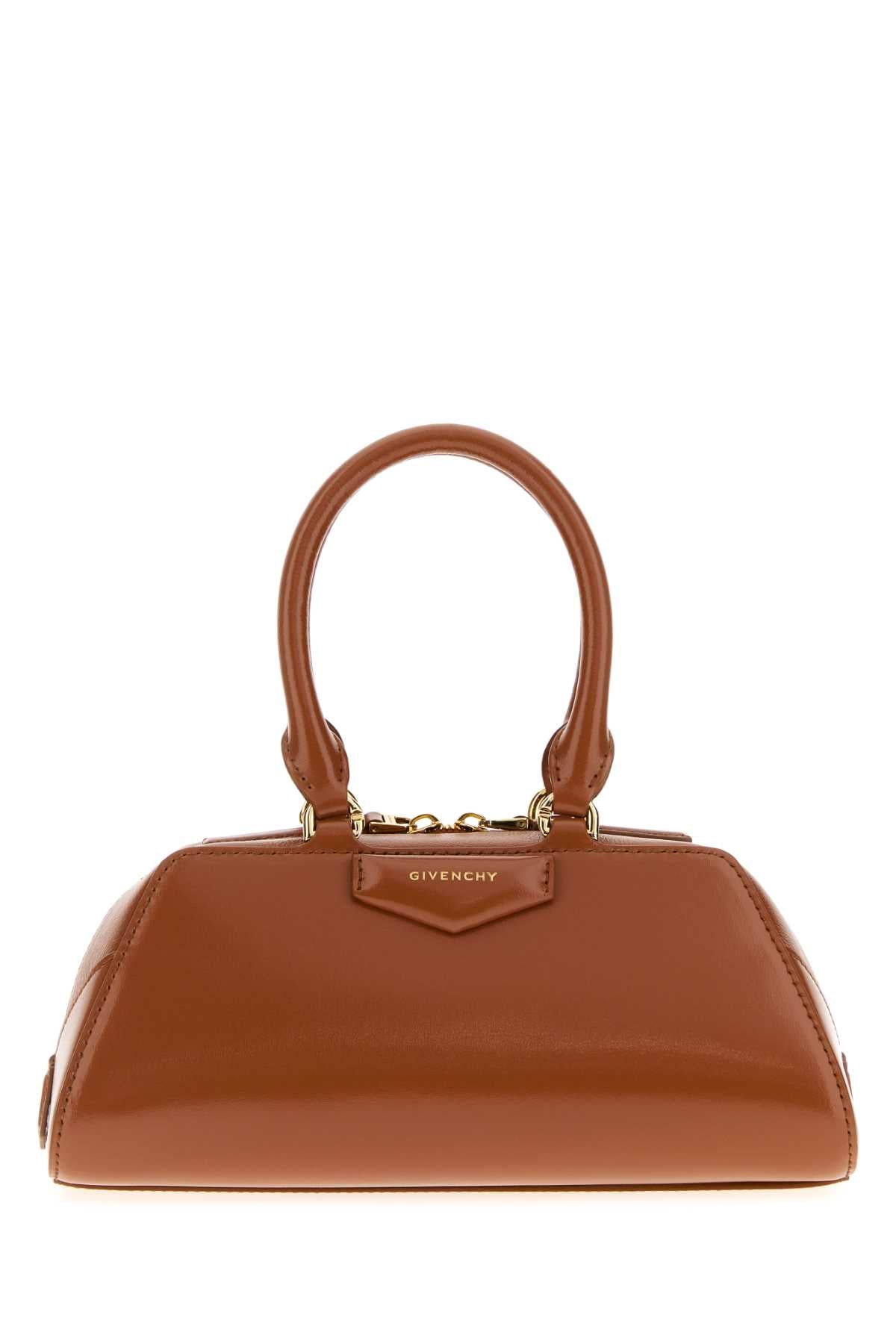 Caramel Leather Mini Antigona Handbag Caramelbrown Borse A Mano