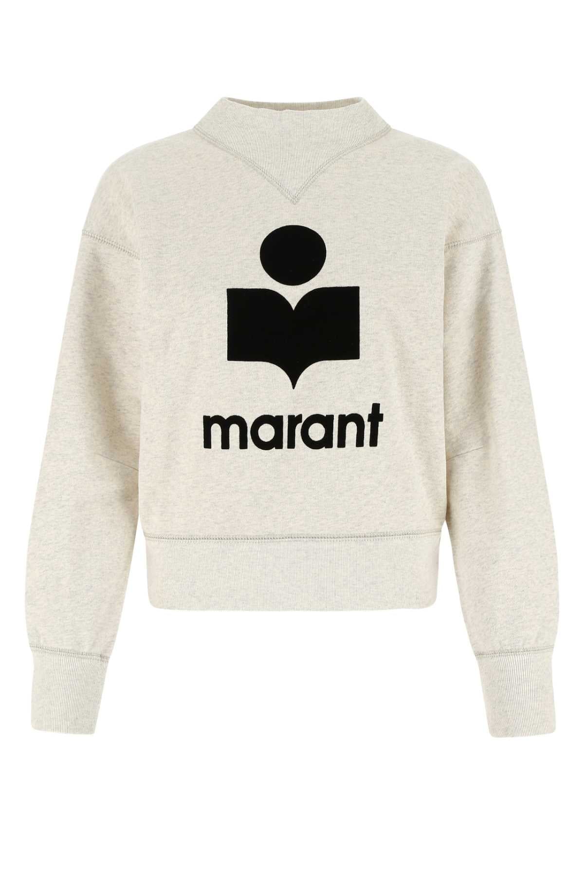 Melange Sand Cotton Blend Moby Sweatshirt Beige Felpe
