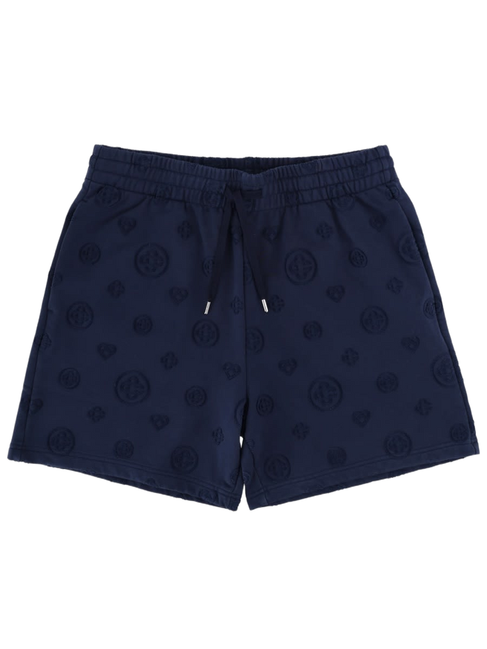 Shorts With Logo Blue Organic Cotton