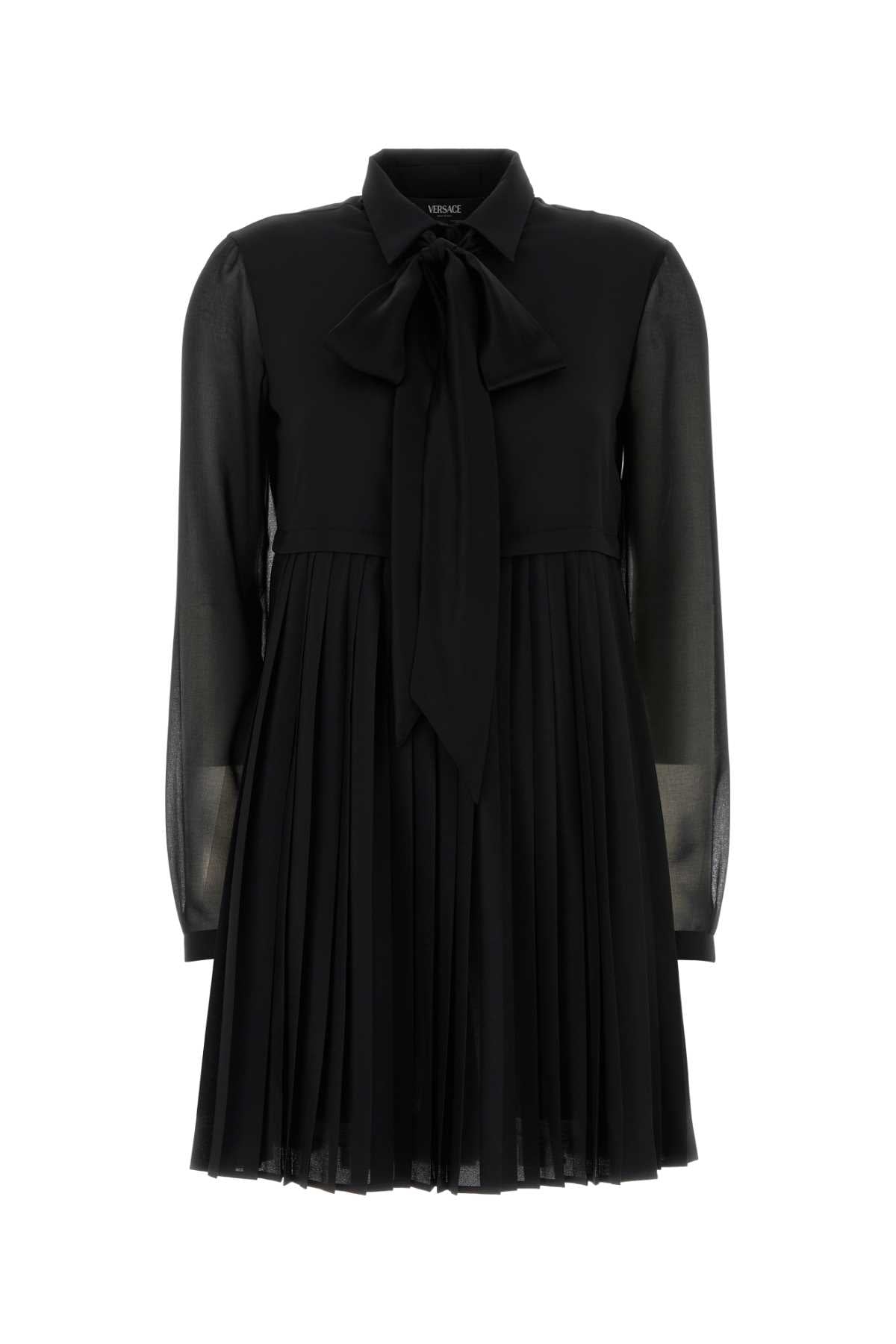 Black Crepe Mini Dress Exterior: Polyester Abiti