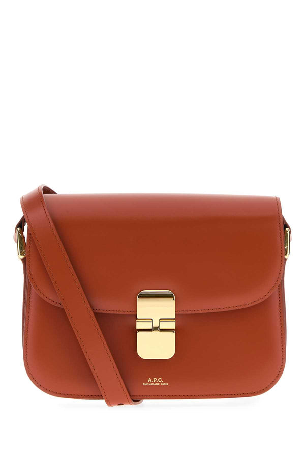 A.P.C. Grace Exterior: 100% Bovine leather crossbody bag in red