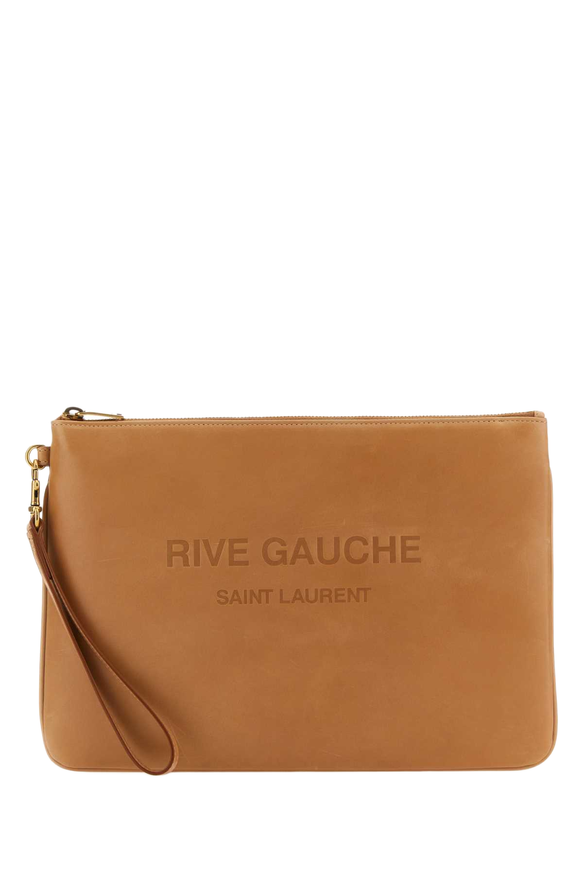 Camel Leather Clutch Multicolor