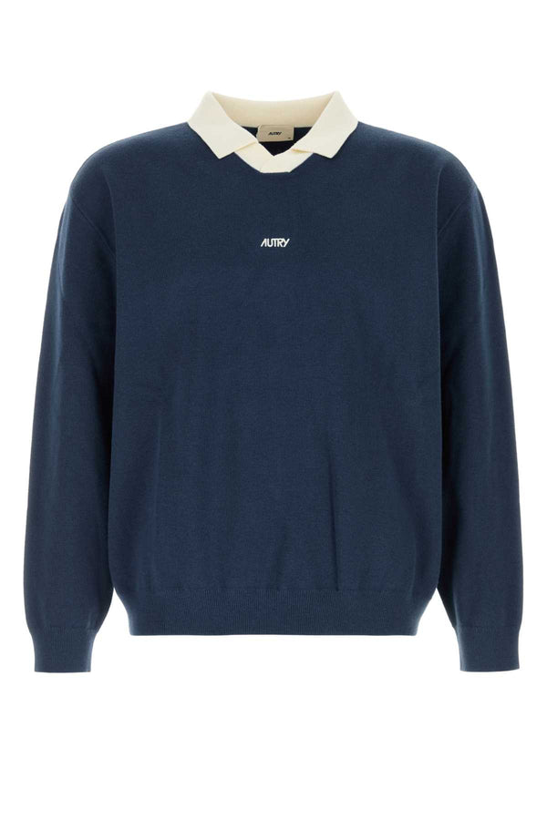 Autry Polo 50% Cotton sweater in navy