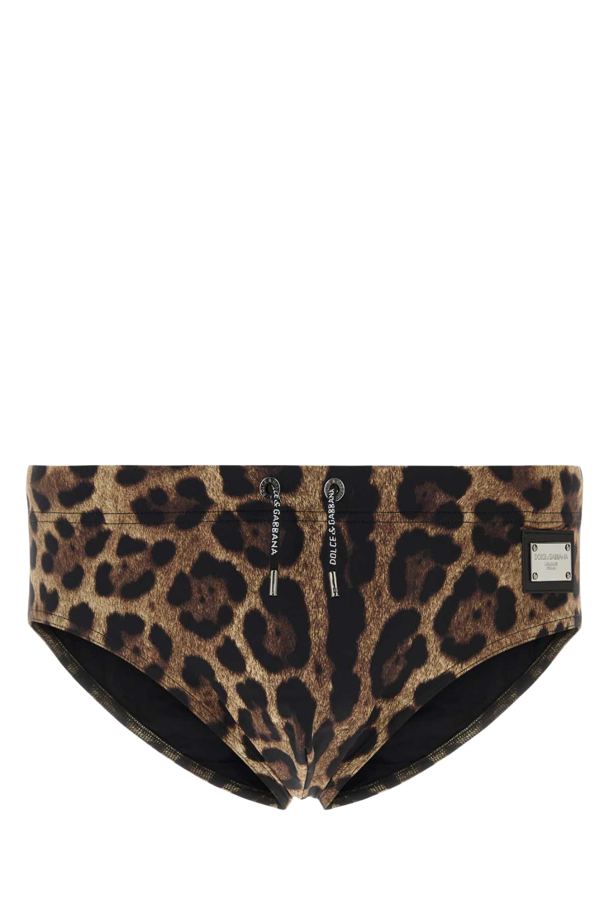 Printed Stretch Nylon Swimming Brief Leonew Costumi Da Bagno
