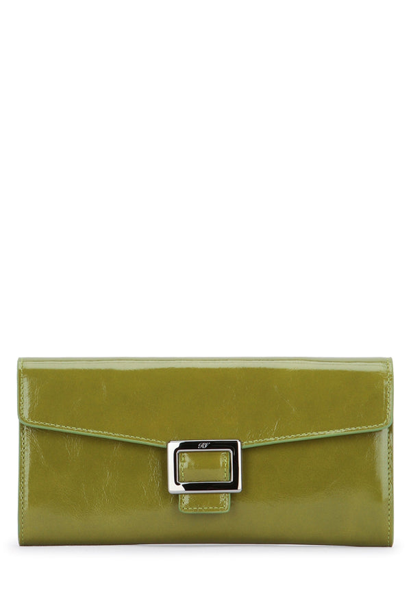 Roger Vivier Vivier Patent leather wallet in green